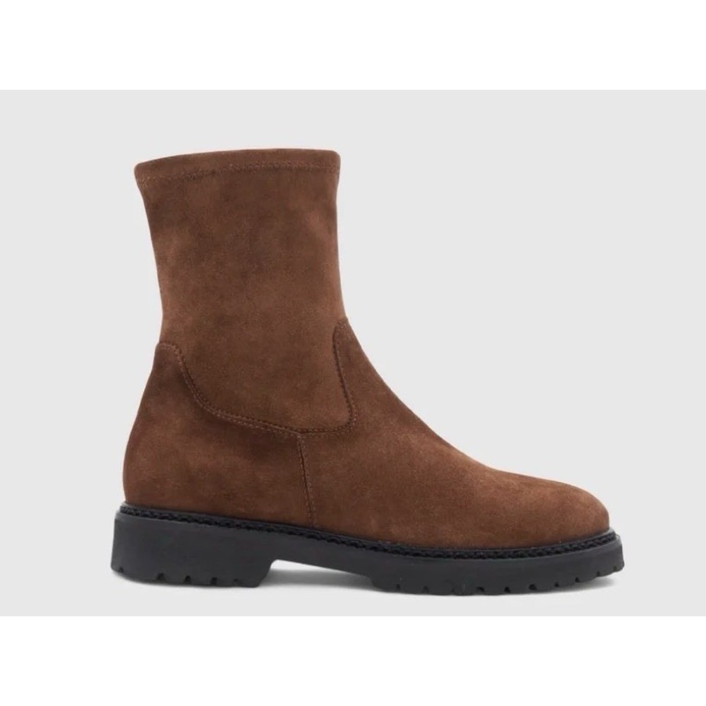 Aquatalia Maryann Ankle Boot Brown Suede Size 9.5 Made In Italy
